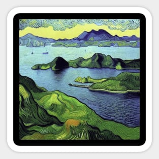 Komodo Island in Van Gogh's style Sticker